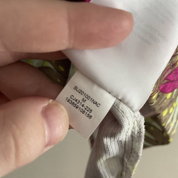 Nike Air Jordan Men SZ M "Wings" Pink/Green Floral Loose Fit Jersey - Picture 8 of 10